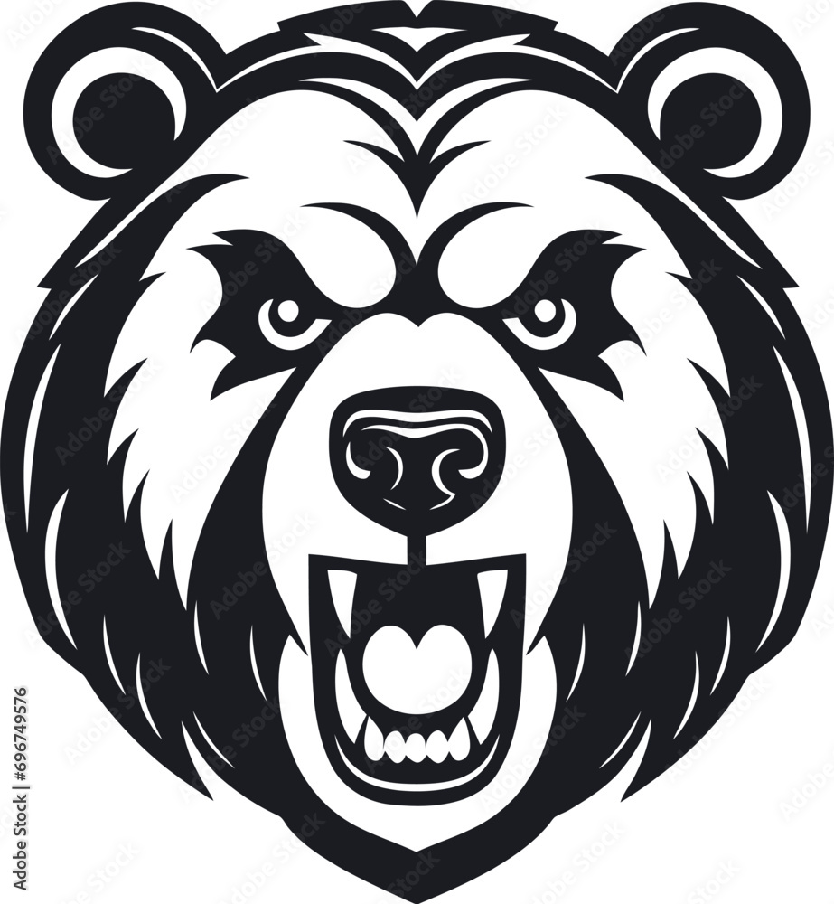 bear logo vector angry ferocious brave scary beast wild exuberant grizzly nature forest