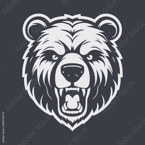 bear logo vector angry ferocious brave scary beast wild exuberant grizzly nature forest