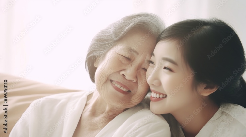 Happy senior woman enjoying in daughter's affection on Mother's day. Happy senior woman enjoying in daughter's affection on Mother's day.