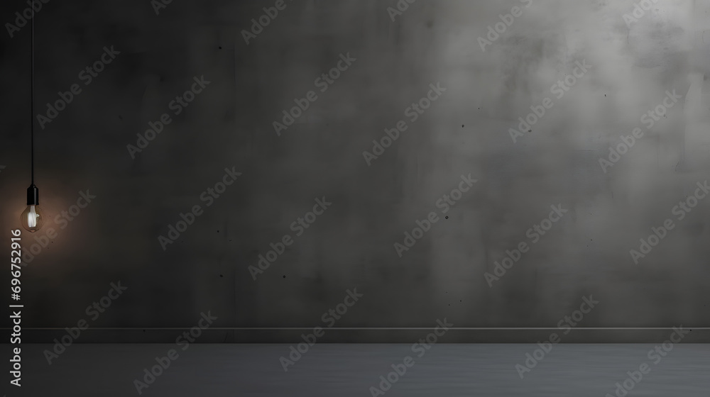 Gray wall with lighting from a metal black lamp. Modern universal for presentation background Gray wall with lighting from a metal black lamp. Modern universal for presentation background