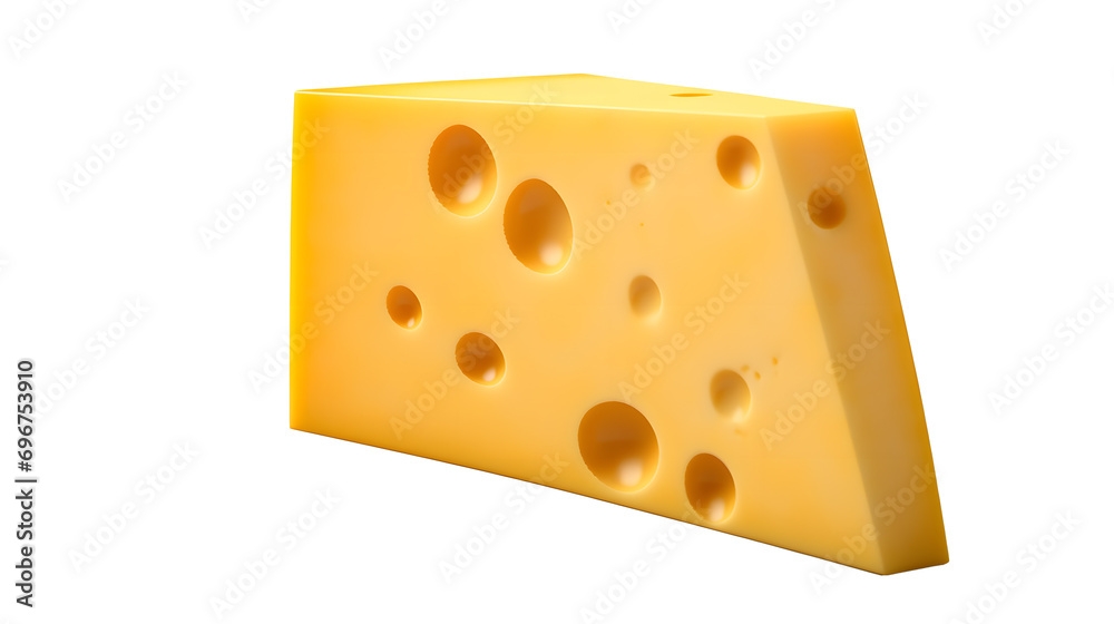Close up photo of piece of cheese without background