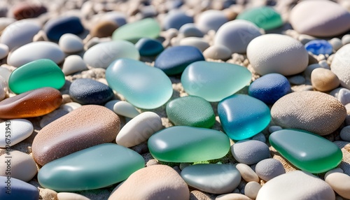 gemstones at the shore