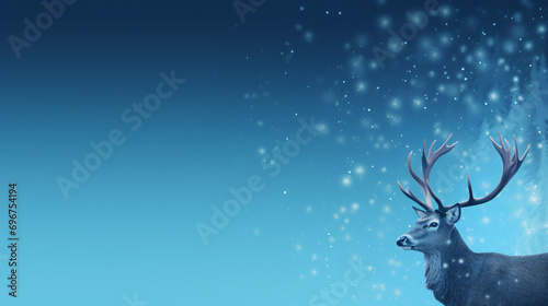 Elk with blue background © Little