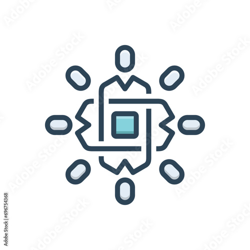 Color illustration icon for collaborative 