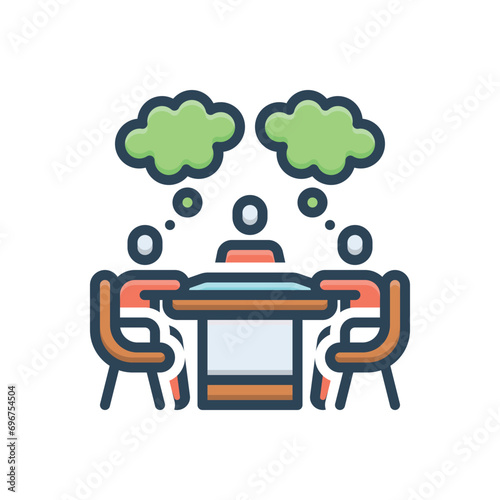 Color illustration icon for brain storm 