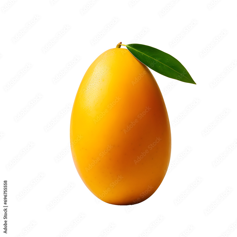 Close up photo of ripe and fresh mango without background