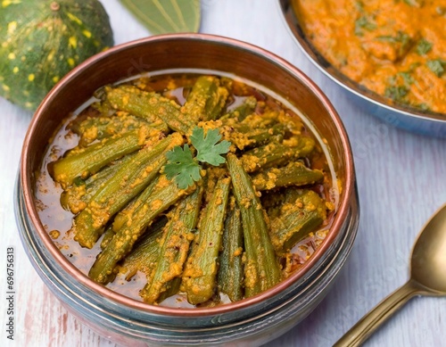 Masala Bhindi, or Fry Ladyfinger photo