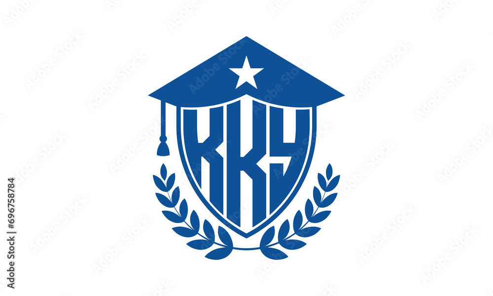 KKY three letter iconic academic logo design vector template. monogram, abstract, school, college, university, graduation cap symbol logo, shield, model, institute, educational, coaching canter, tech KKY three letter iconic academic logo design vector template. monogram, abstract, school, college, university, graduation cap symbol logo, shield, model, institute, educational, coaching canter, tech