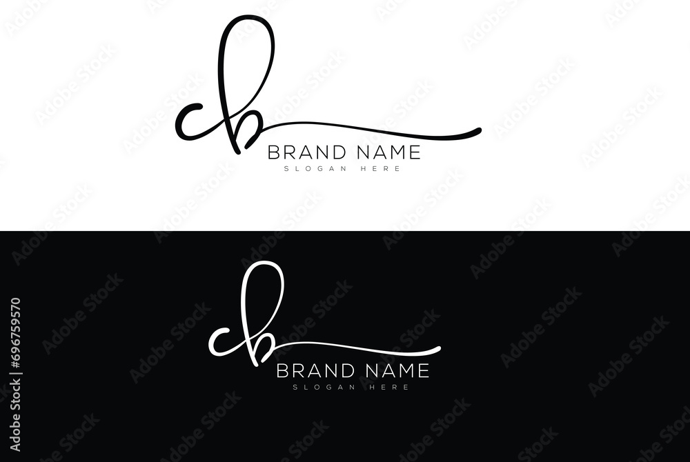 CB initial monogram handwritten signature logo CB initial monogram handwritten signature logo
