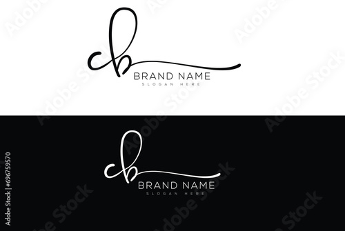 CB initial monogram handwritten signature logo