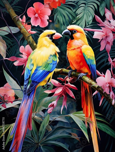 Tropical Birds: Exotic Wildlife and Colorful Accents for Patios. photo