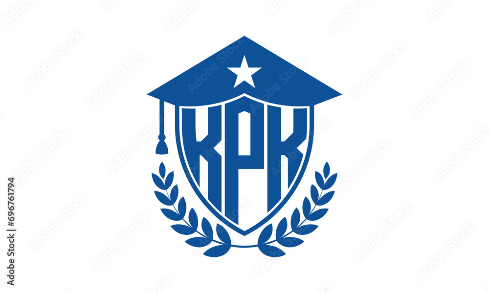 KPK three letter iconic academic logo design vector template. monogram