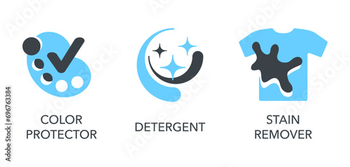 Color Protection, Detergent, Stain Remover icons