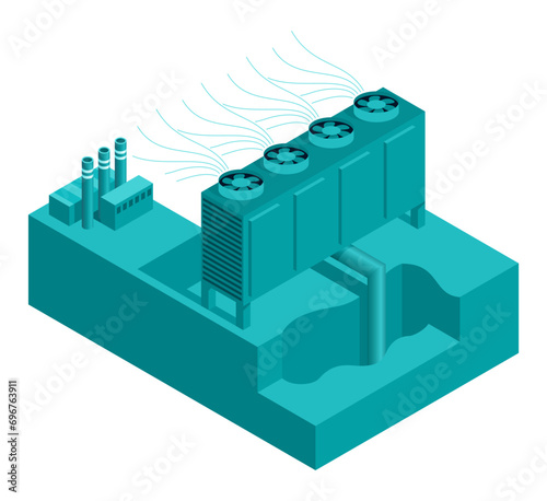 Direct Air Capture decorative isometric diagram
