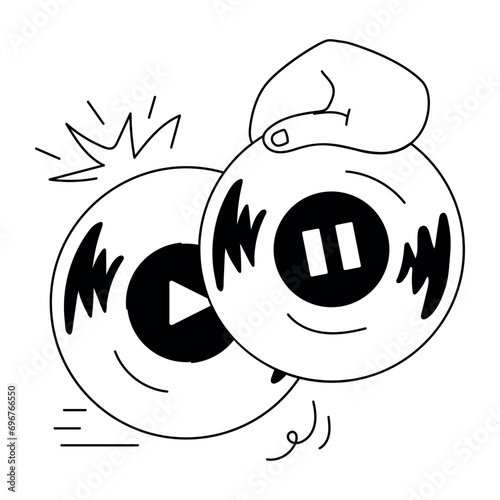 Download hand drawn illustration depicting media dvds 