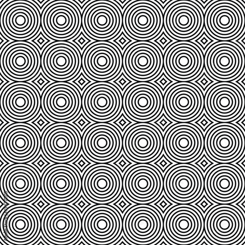 Black and white circles pattern background. Vector illustration