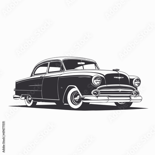 car logo drawing retro illustration 