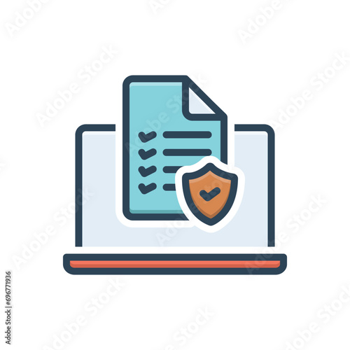 Color illustration icon for policies