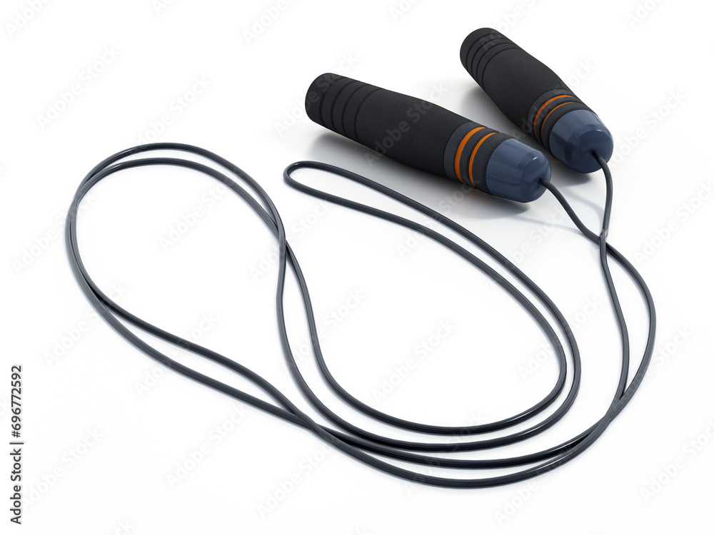 Professional jump rope isolated on white background. 3D illustration Professional jump rope isolated on white background. 3D illustration