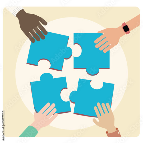 hands holding puzzle