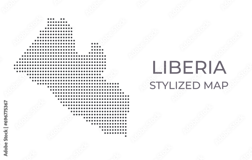 Obraz premium Map of Liberia in a stylized minimalist style. Simple illustration of the country map.