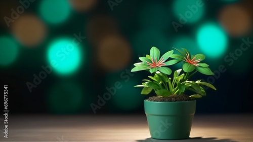 Green flower in a pot
