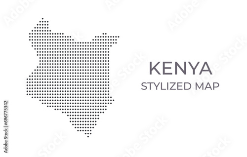 Map of Kenya in a stylized minimalist style. Simple illustration of the country map.