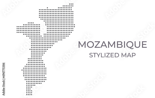 Map of Mozambique in a stylized minimalist style. Simple illustration of the country map.