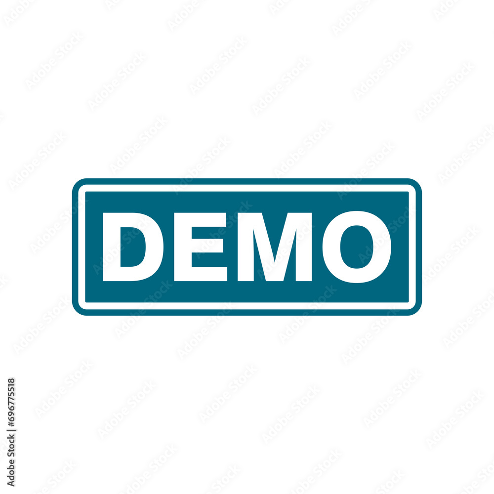 Demo blue sign icon isolated on transparent background Demo blue sign icon isolated on transparent background