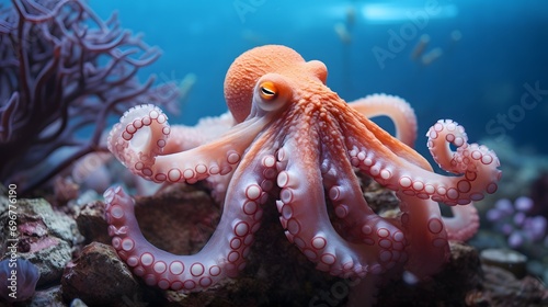 Marine Majesty: Octopus Perched in Underwater Serenity