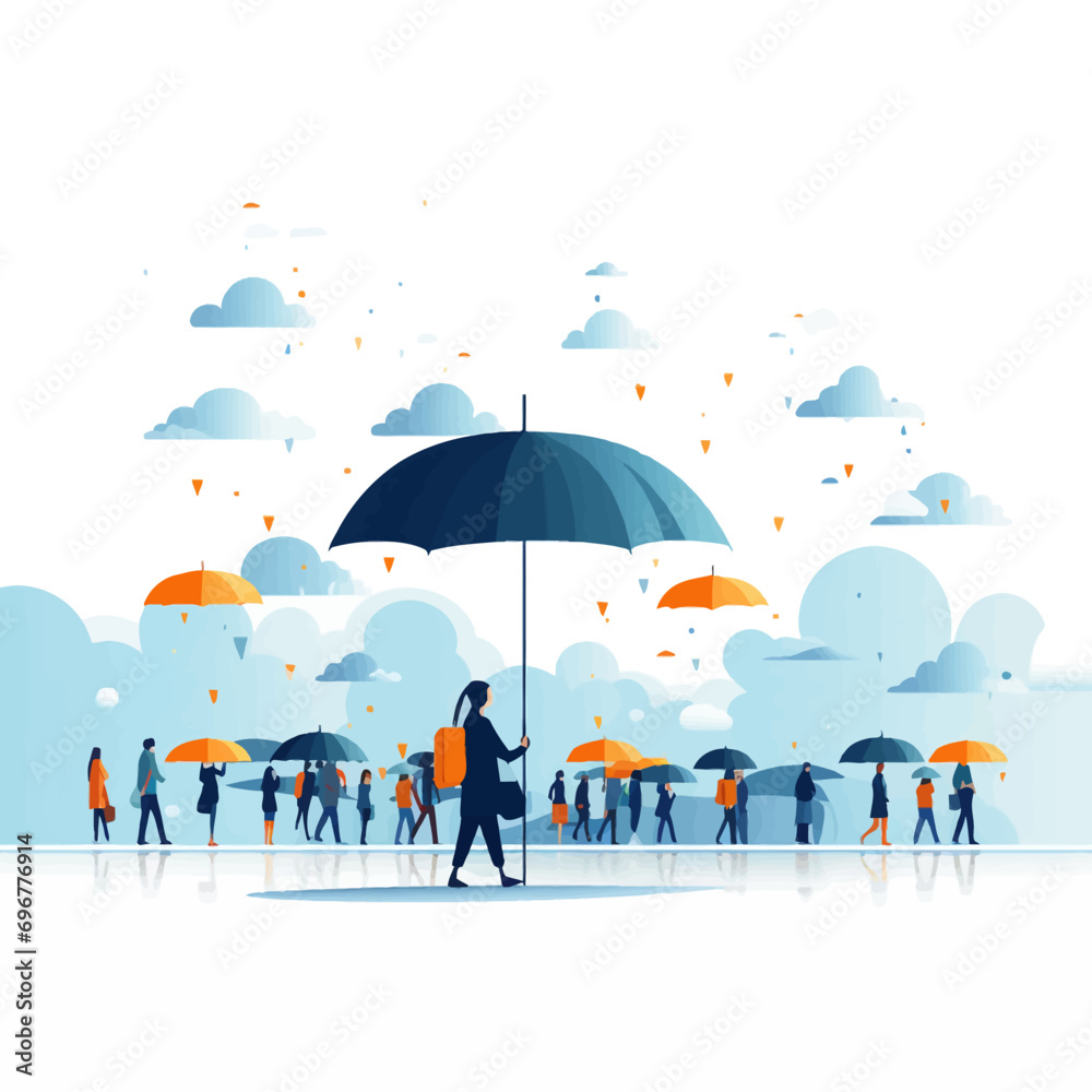 umbrella, rain, vector, illustration, weather, beach, sky, parasol, cloud, cartoon, summer, autumn, water, sun, season, protection, wet, design, clouds, child, people, blue, sea, spring, couple
