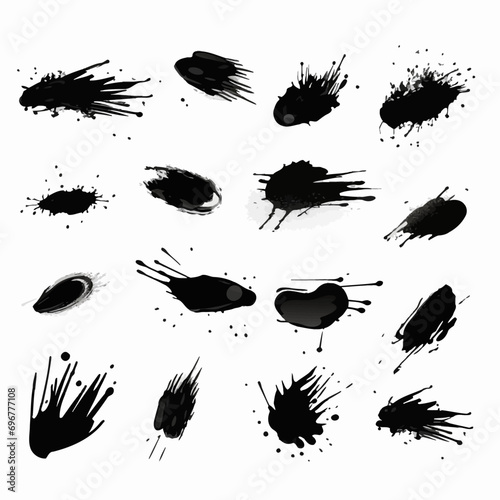 ink, paint, grunge, vector, splash, splatter, drop, stain, splat, dirty, blot, black, design, art, silhouette, illustration, blood, blob, spray, spot, spatter, texture, liquid, set, pattern