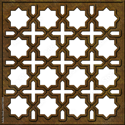 Arabic geometric brown patt...