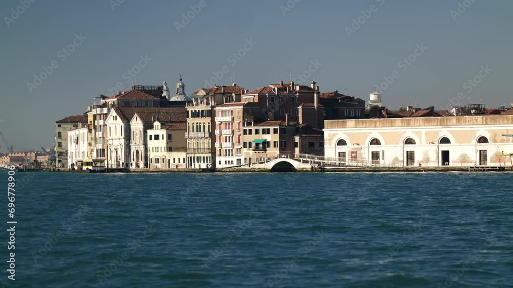 Venice, Italy - views of the buildings overlooking the canals of the lagoon city Venice, Italy - views of the buildings overlooking the canals of the lagoon city