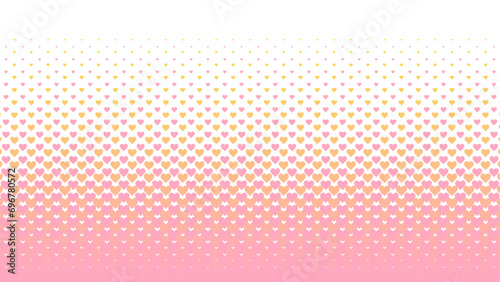 ハートで作られたハーフトーンの背景素材（ピンク）
