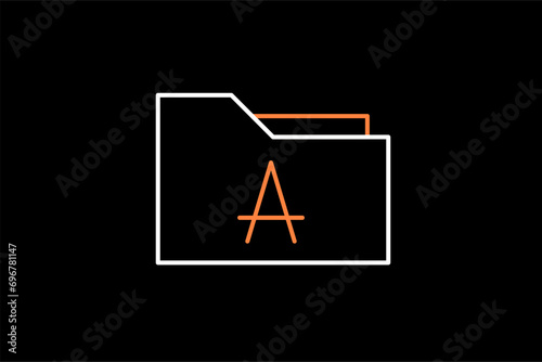translate folder  flat  vector illustration in flat design dark style.