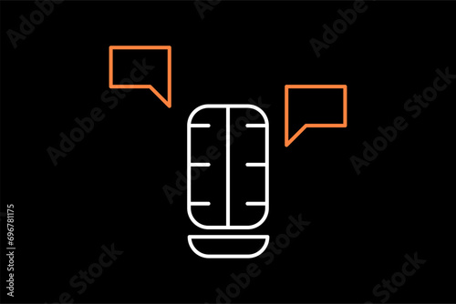 say translation  flat  vector illustration in flat design dark style.