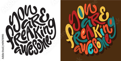 Lettering hand drawn doodle postcard, t-shirt design, mug print, lettering art.
