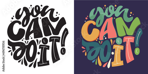 Lettering hand drawn doodle postcard, t-shirt design, mug print, lettering art.