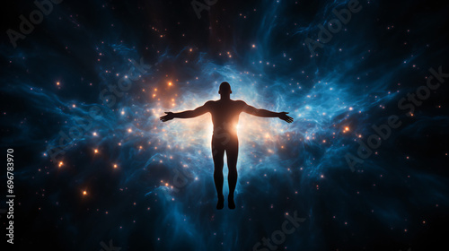 Silhouette of human astral human body concept