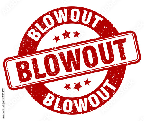 blowout stamp. blowout label. round grunge sign