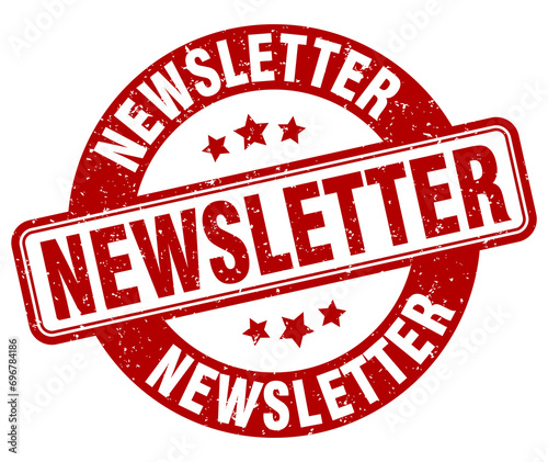 newsletter stamp. newsletter label. round grunge sign