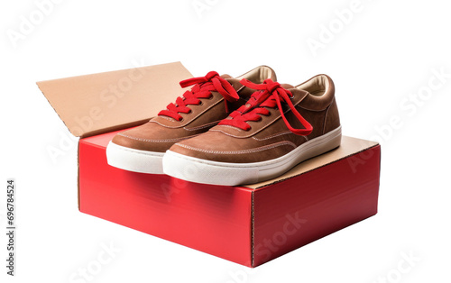 Step into Style Shoe Pair in Red, White and Brown in Exquisite Box photo