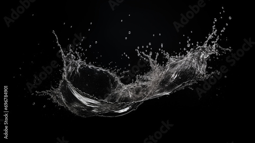 Water splash on black background