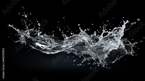Water splash on black background