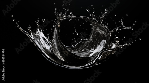 Water splash on black background