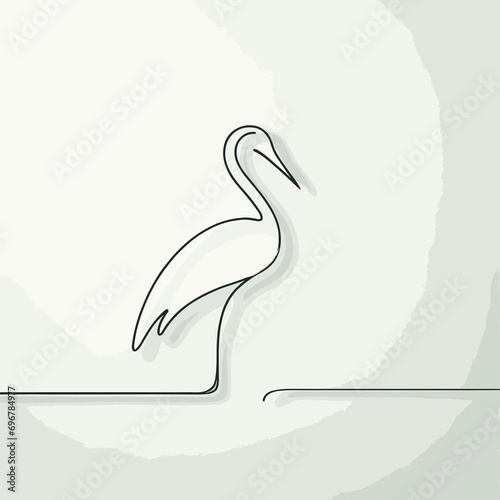 Continuous contour of heron in one line