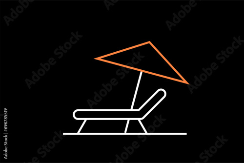 rest flat  vector illustration in  dark style.