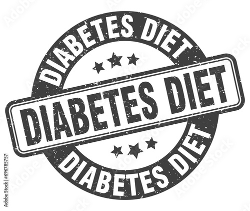 diabetes diet stamp. diabetes diet label. round grunge sign photo
