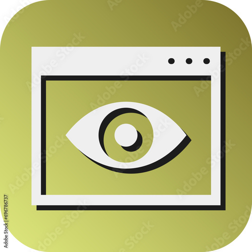 Web Visibility Vector Glyph Gradient Background Icon Design
